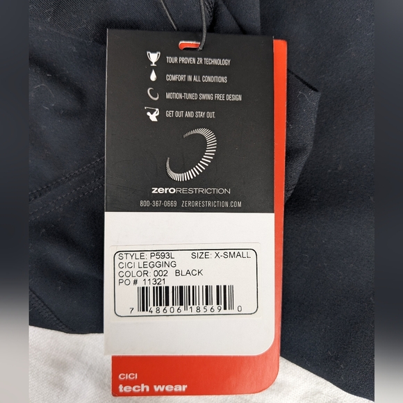 Zero Restriction Cici Legging black XS NWT - Picture 4 of 4